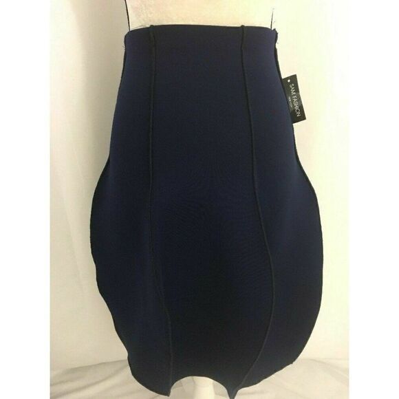 Sam Fashion New York New W Tag Solid Navy Blue Bubble Skirt Xs - Picture 1 of 8